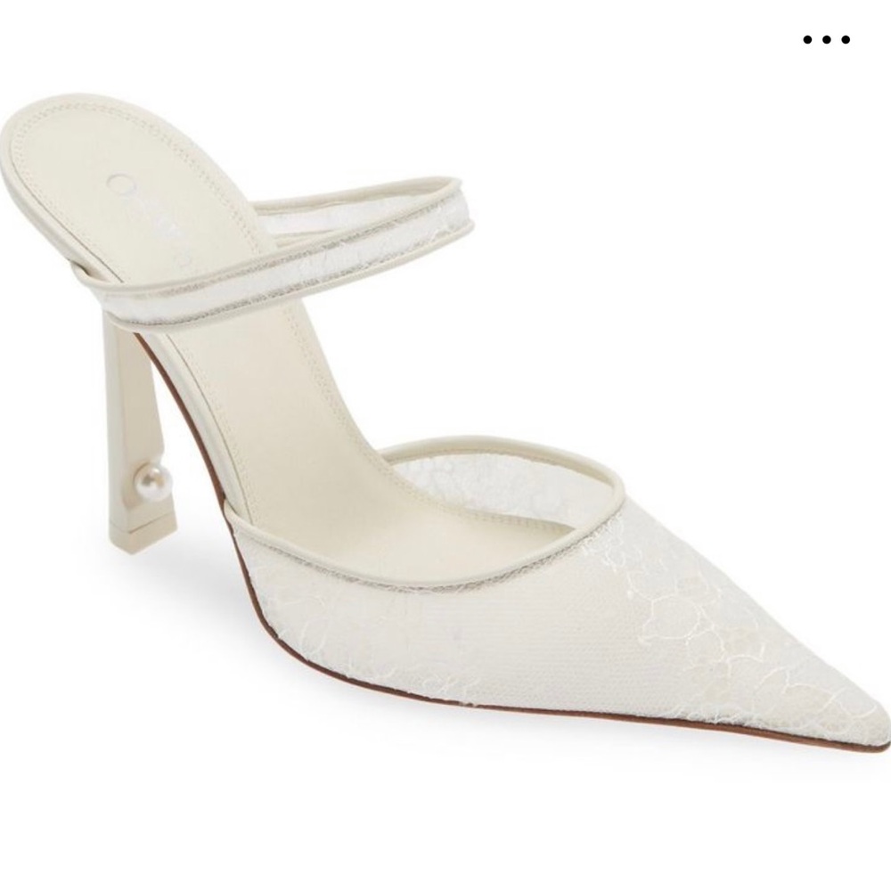 Off-White c/o Virgil Abloh Bridal Lace Pointed Toe Mule Size 10